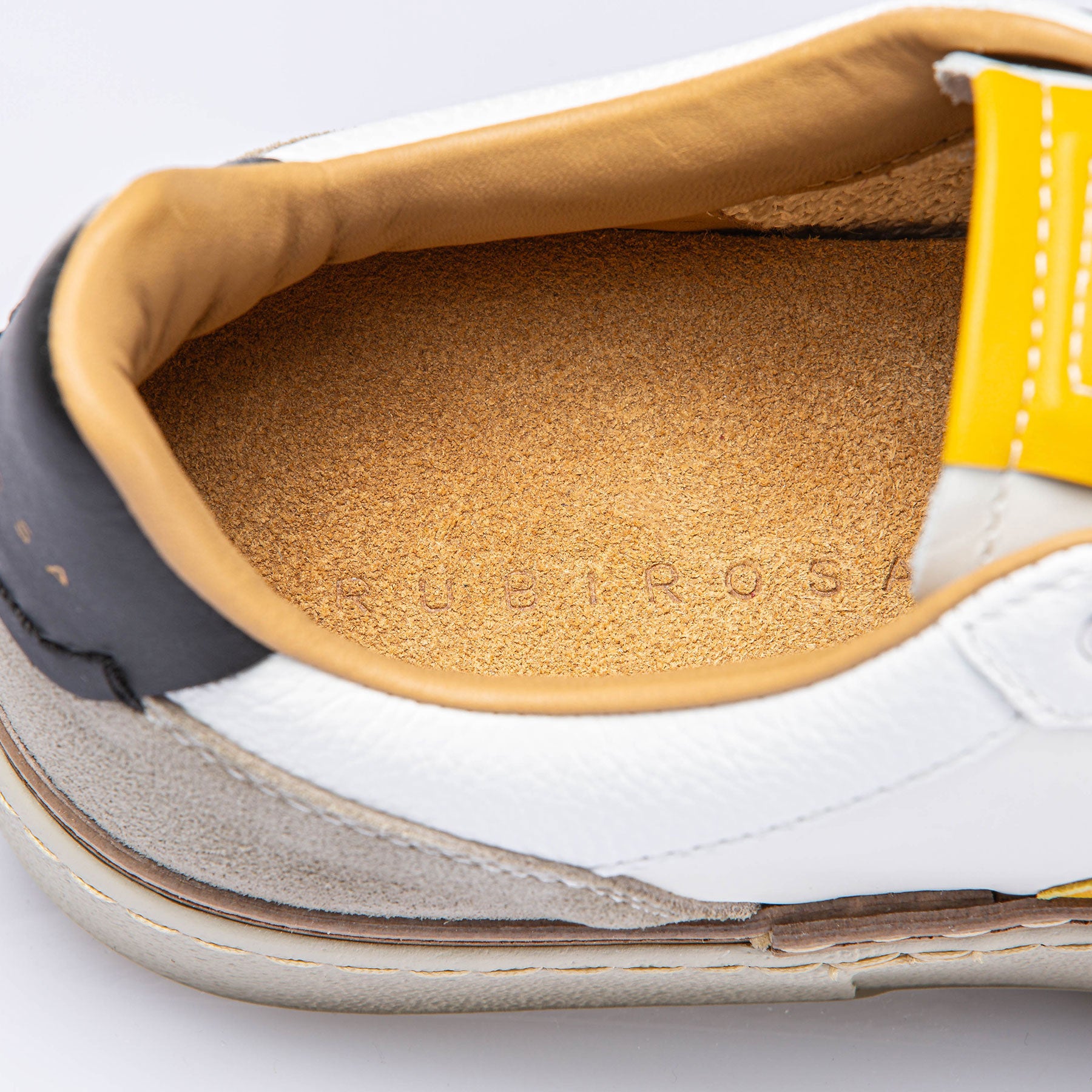 The Mustang Stripe Shoe In White/ Yellow | Mens - Shoes | Rubirosa