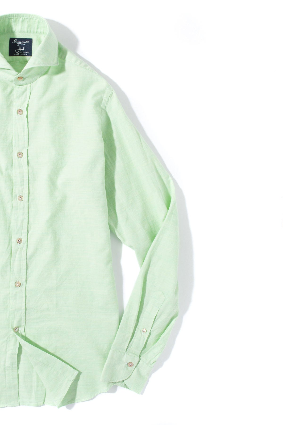 Diablo Cotton Shirt in Green | Mens - Shirts - Dress | Giannetto Portofino