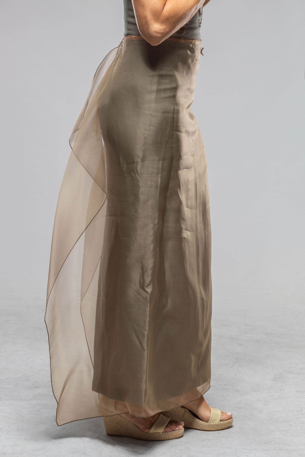 Adra Teal Linen Sheath Skirt | Ladies - Skirts | T.ba