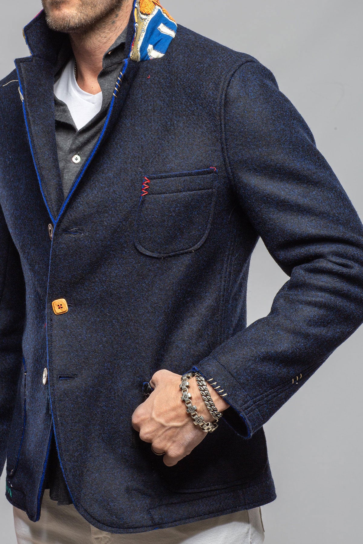 Stratton Knit Jacket In Navy