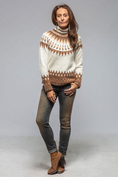 Sonia Villa Andean Mock Neck Sweater In Natural Ladies - Sweaters