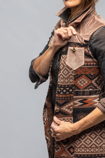 Sonia Villa Badlands Long Vest In Brown Ladies - Outerwear - Cloth