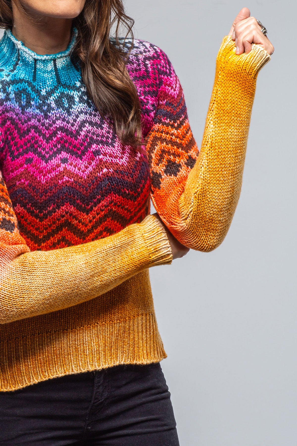 Sonia Villa Cabin Sweater In Color Stripe Ladies - Sweaters