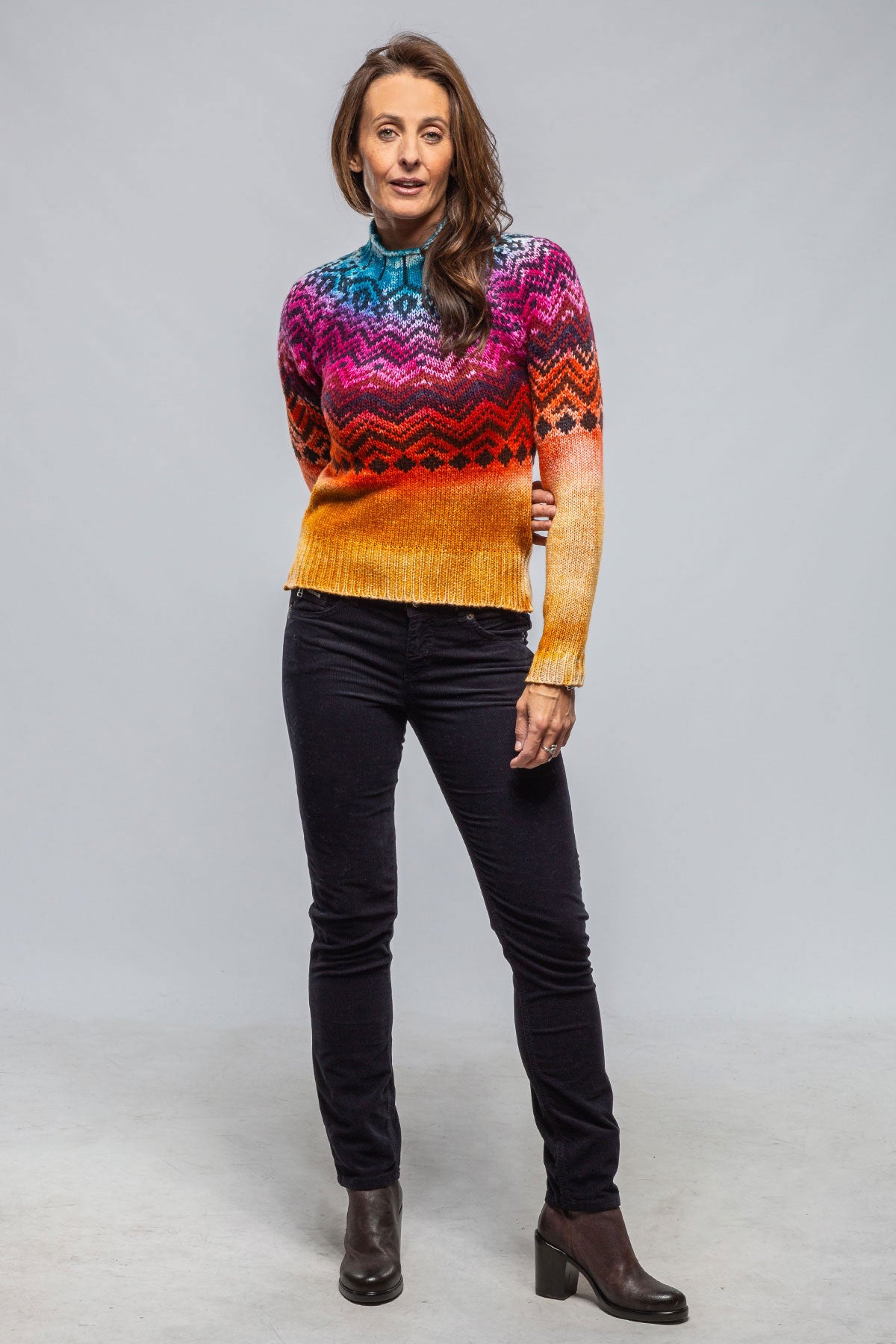 Sonia Villa Cabin Sweater In Color Stripe Ladies - Sweaters