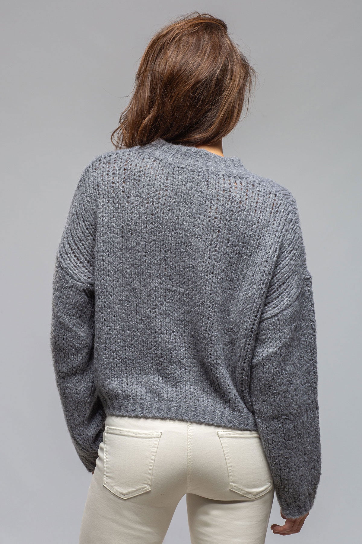 Coquette Cropped Sweater In Grey | Ladies - Sweaters | Sonia Villa