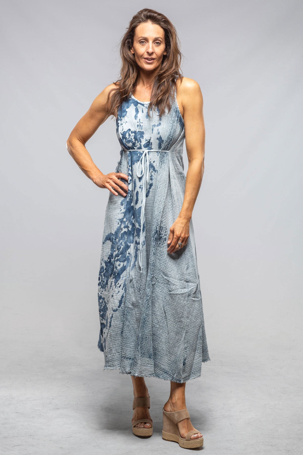 Sonia Villa Cora Dress With Painted Detail In Blue Ladies - Dresses