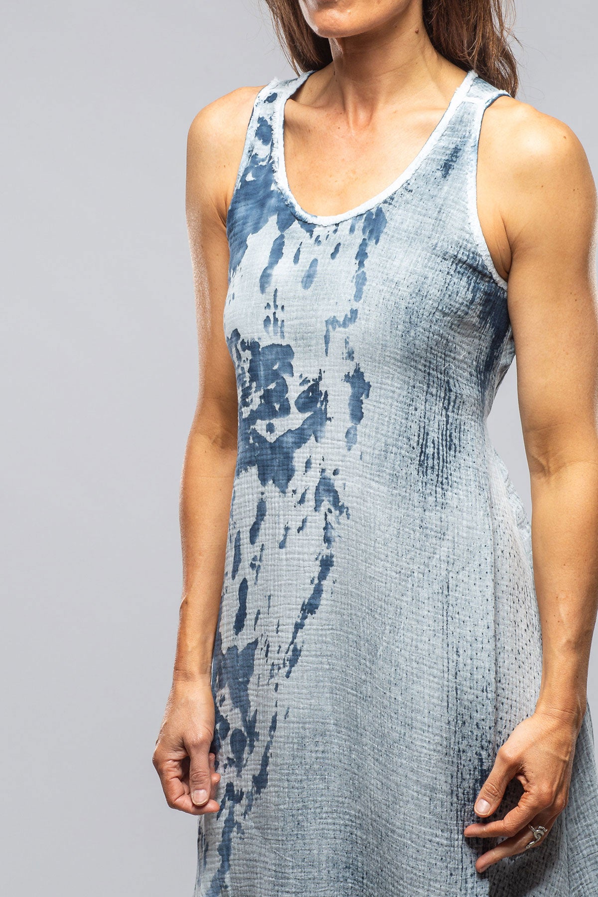 Sonia Villa Cora Dress With Painted Detail In Blue Ladies - Dresses