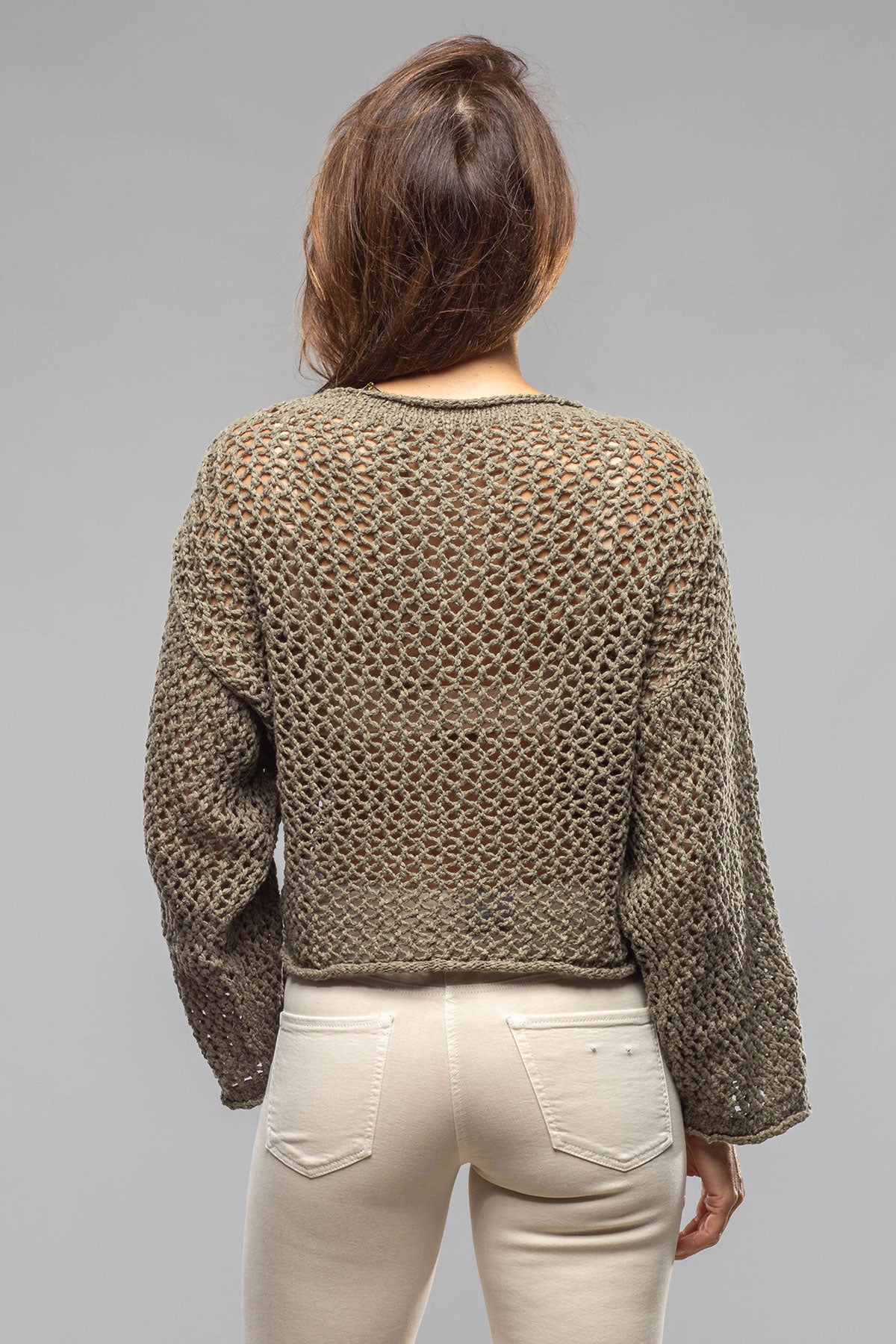 Sonia Villa | Kate Crochet Knit Sweater In Sage | Ladies - Sweaters 