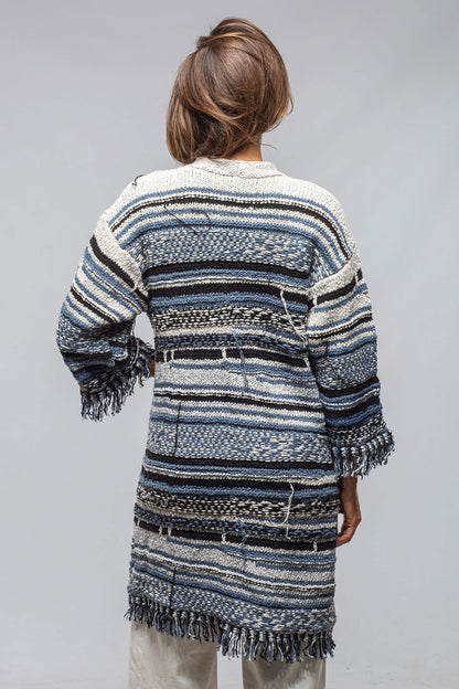 Sonia Villa Masi Long Knit Cardigan In Denim Ladies - Sweaters