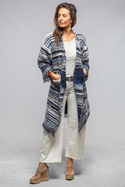 Sonia Villa Masi Long Knit Cardigan In Denim Ladies - Sweaters