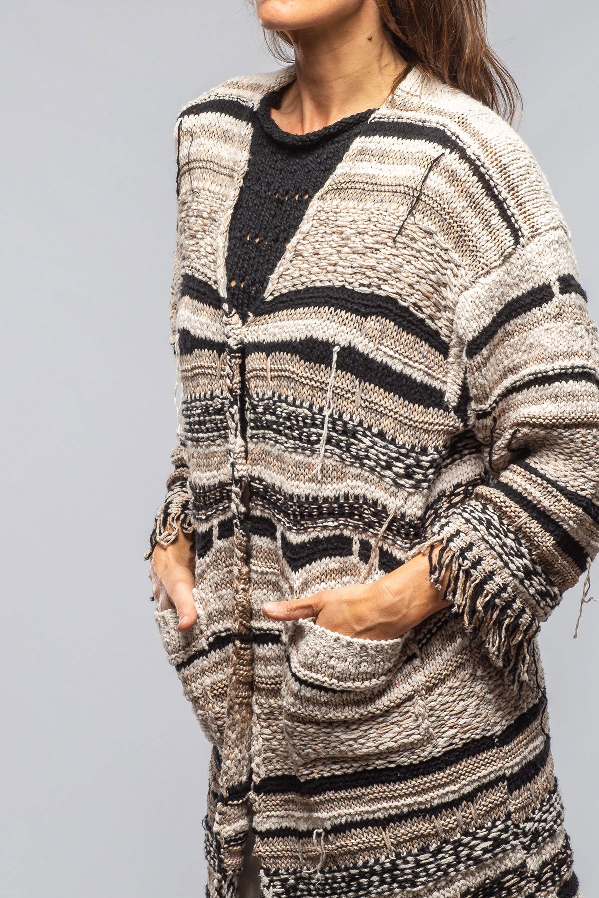 Sonia Villa Masi Long Knit Cardigan In Desert Brown Ladies - Sweaters