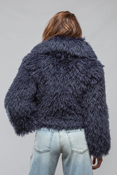 Mongolian Cropped Coat In Eclipse Blue | Ladies - Outerwear - Cloth | Sonia Villa