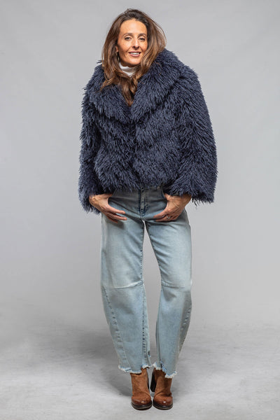 Mongolian Cropped Coat In Eclipse Blue | Ladies - Outerwear - Cloth | Sonia Villa