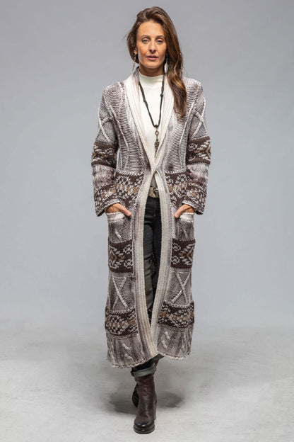 Sonia Villa Niva Alaskan Knit Long Sweater In Chocolate Ladies - Sweaters