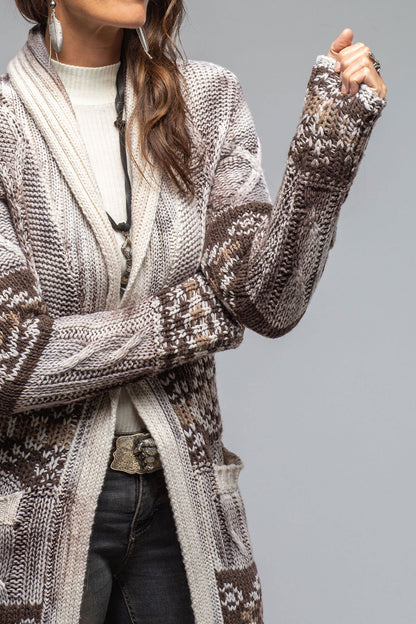 Sonia Villa Niva Alaskan Knit Long Sweater In Chocolate Ladies - Sweaters