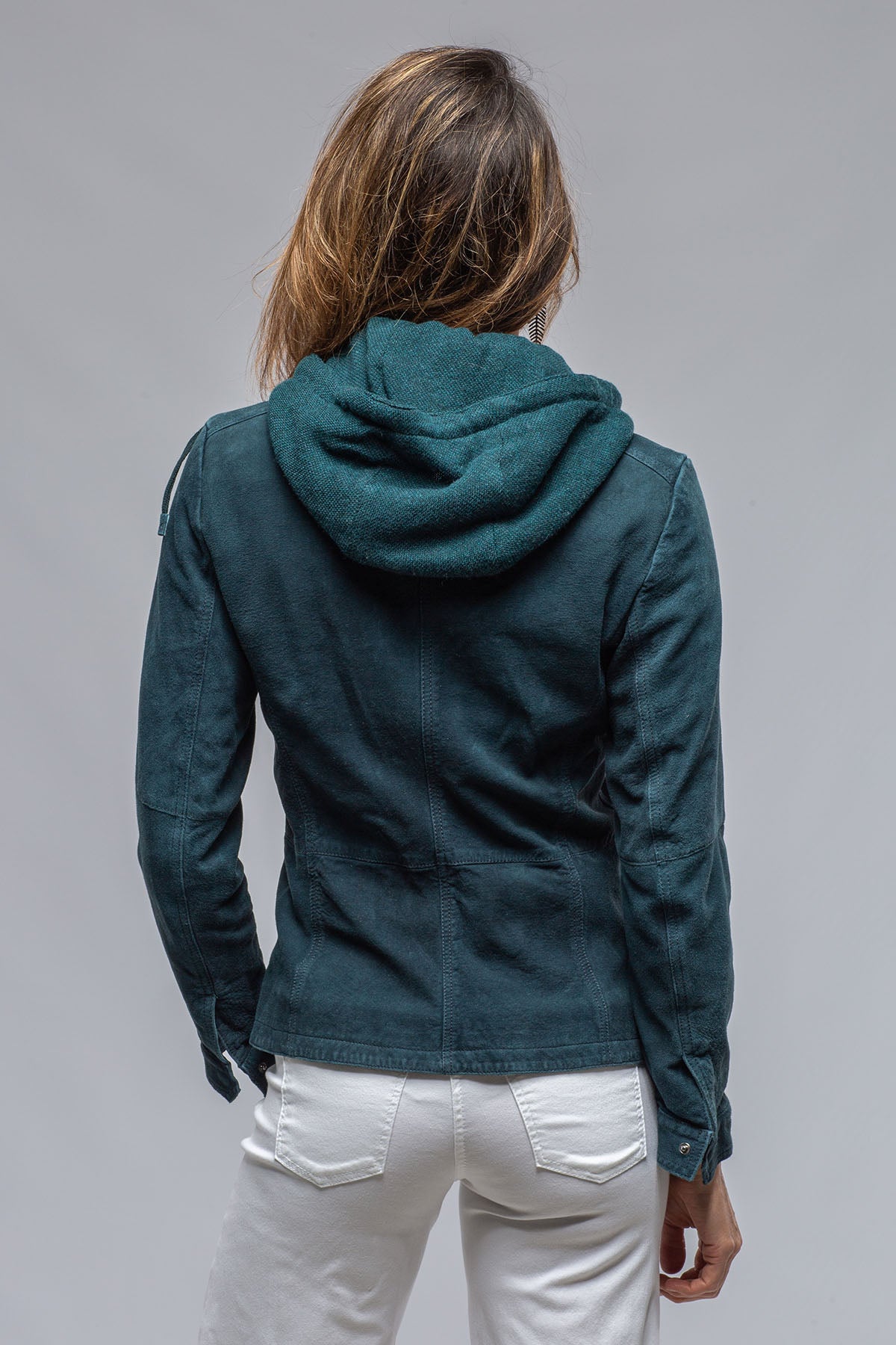 Dylan Hoodie Suede Jacket | Ladies - Outerwear - Leather | Gimo's