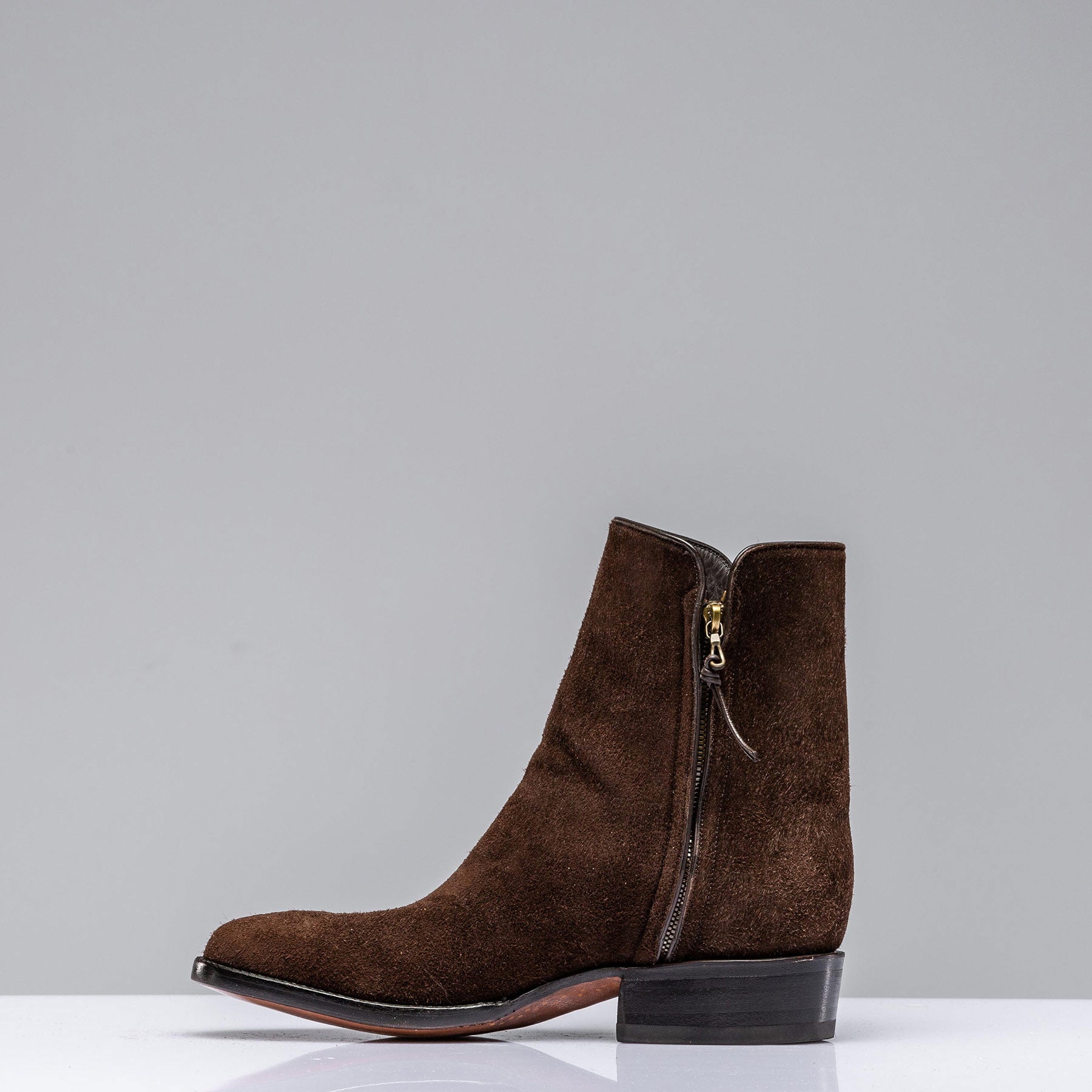 Stallion Boots Chocolate Round Toe Zorro Mens - Cowboy Boots