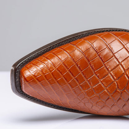 Cognac Crocodile Shortie | Mens - Cowboy Boots | Stallion Boots