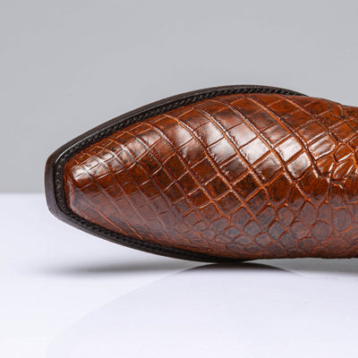 Stallion Boots | Cognac Crocodile Shortie | Mens - Cowboy Boots 