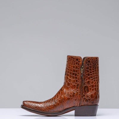 Stallion Boots | Cognac Crocodile Shortie | Mens - Cowboy Boots 
