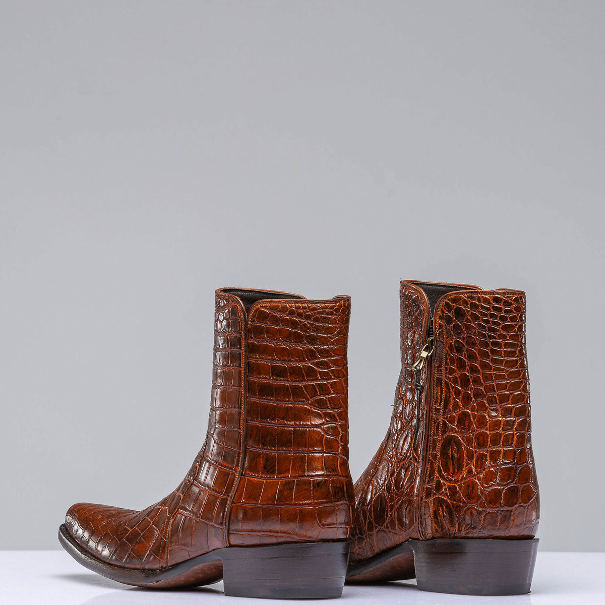 Stallion Boots | Cognac Crocodile Shortie | Mens - Cowboy Boots 