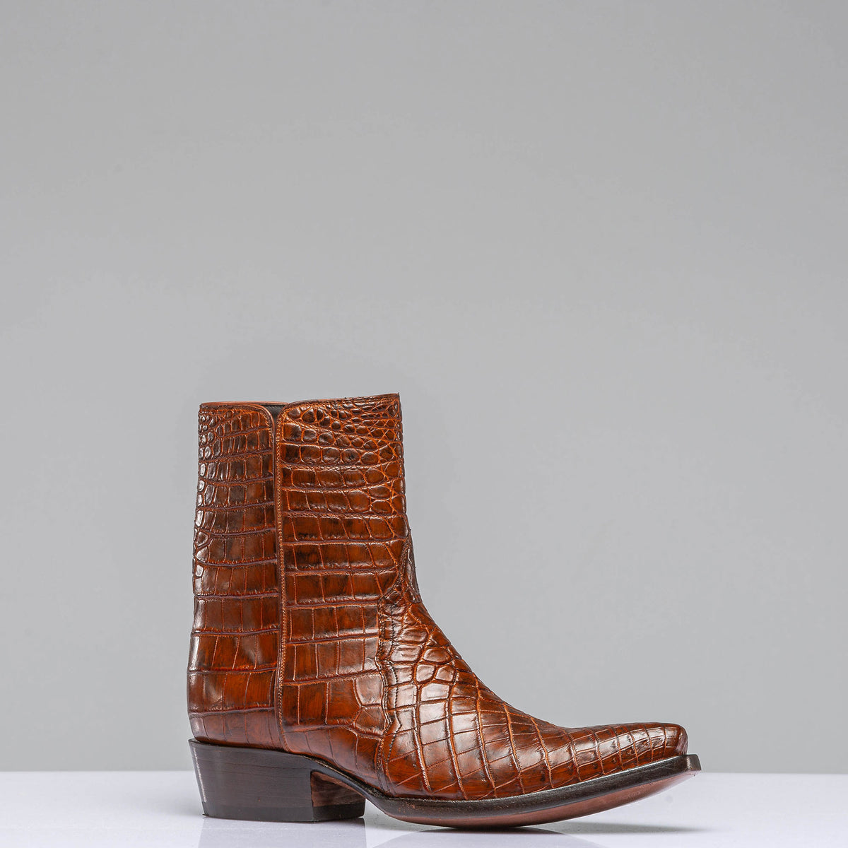 Stallion Boots Cognac Crocodile Shortie Mens - Cowboy Boots