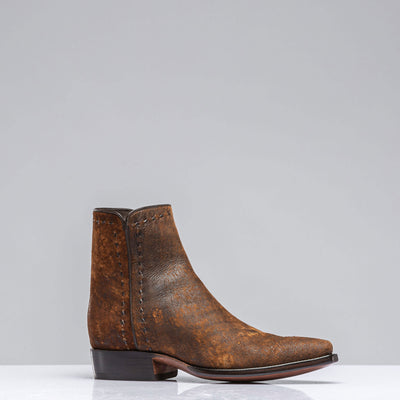 Stallion Boots Goat Suede Zorro in Dark Camel Mens - Cowboy Boots