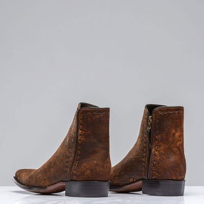 Stallion Boots Goat Suede Zorro in Dark Camel Mens - Cowboy Boots