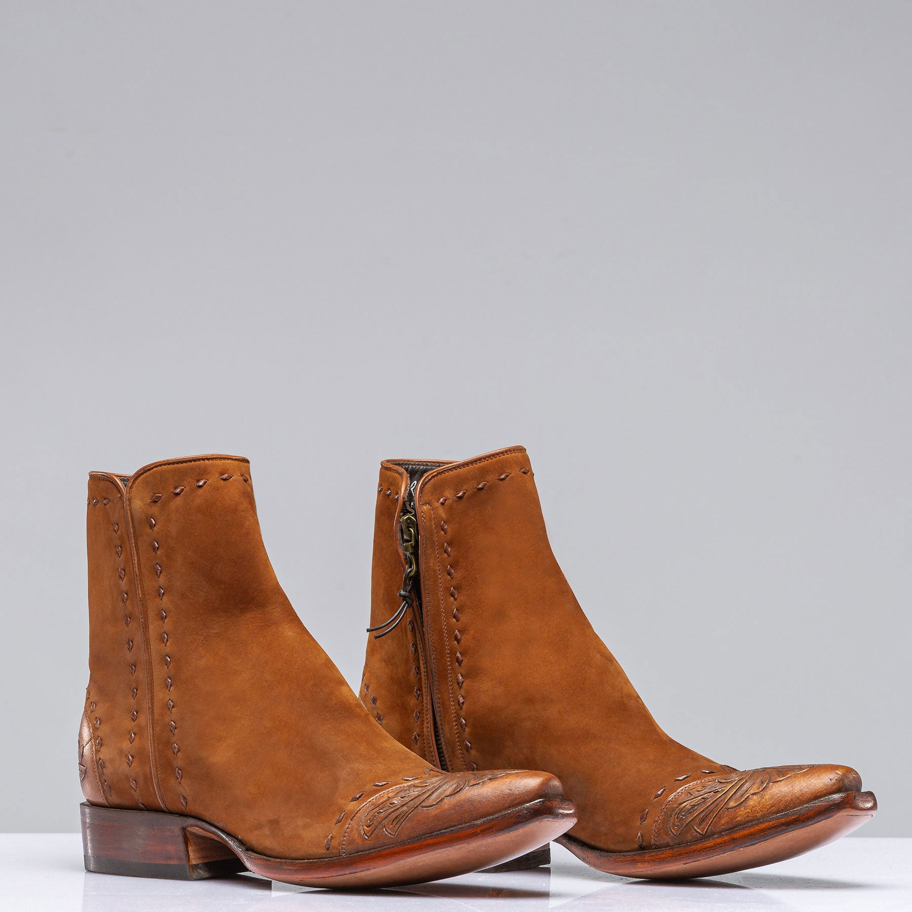 Stallion Boots Harris Tooled Nubuck Zorro Mens - Cowboy Boots