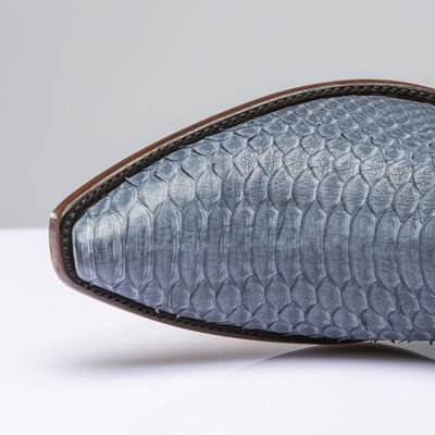 Stallion Boots Python 1 Piece Zorro In Blue Denim Mens - Cowboy Boots