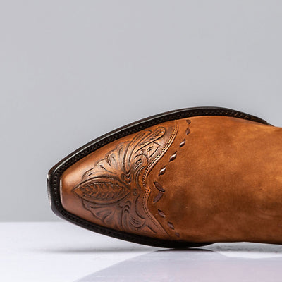 Stallion Boots Suede Boot with Tooling III Mens - Cowboy Boots