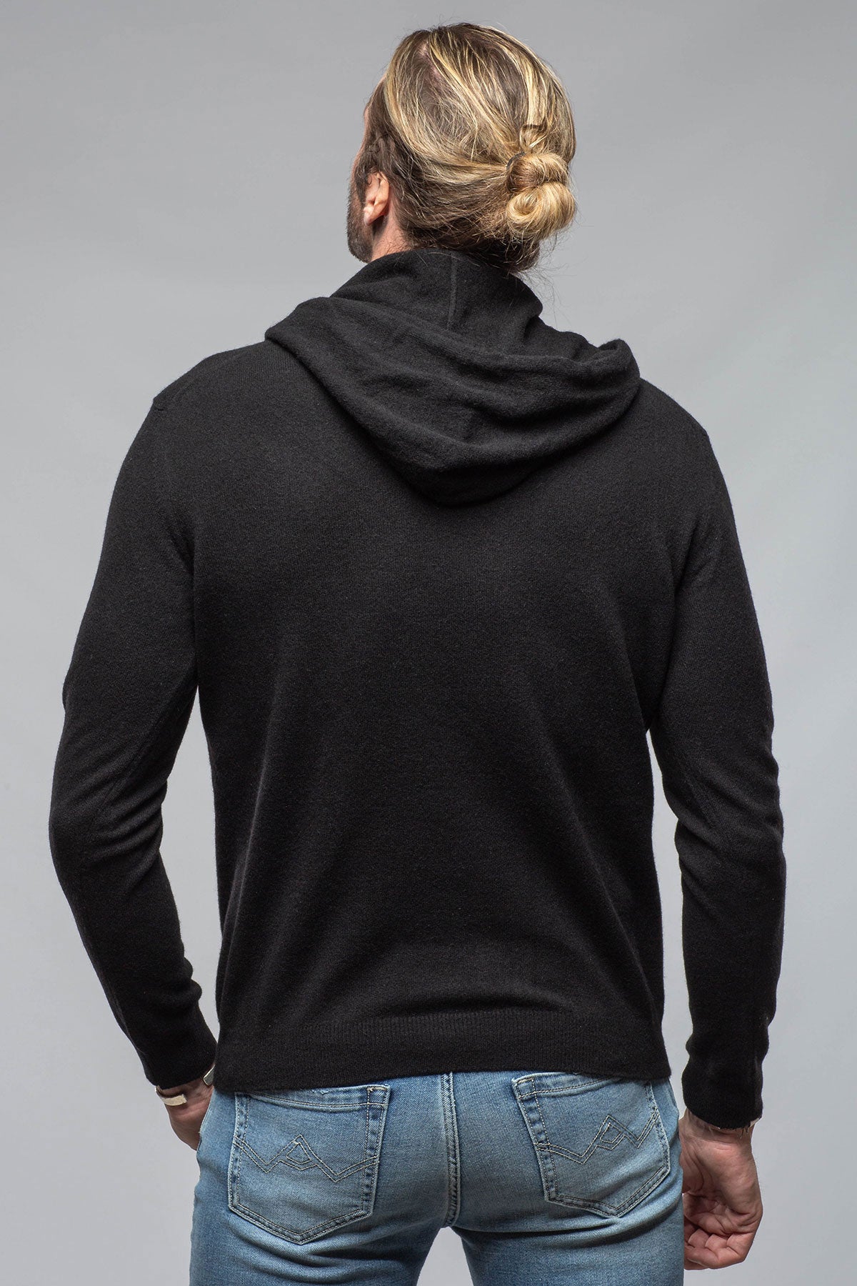 Florio II Cashmere Hoodie In Black | Mens - Sweaters | Stile Latino