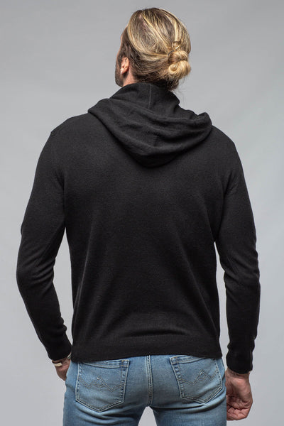Florio II Cashmere Hoodie In Black | Mens - Sweaters | Stile Latino
