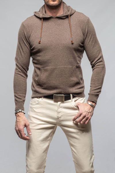 Florio II Cashmere Hoodie In Dark Sand | Mens - Sweaters | Stile Latino