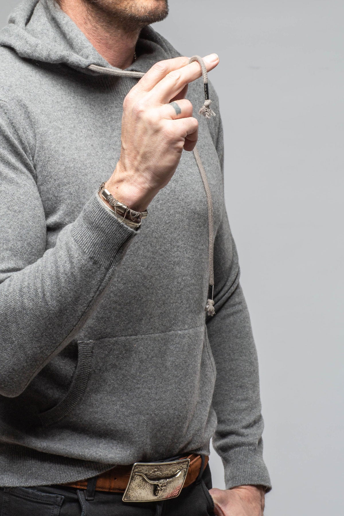 Stile Latino Florio II Cashmere Hoodie In Grey Mens - Sweaters
