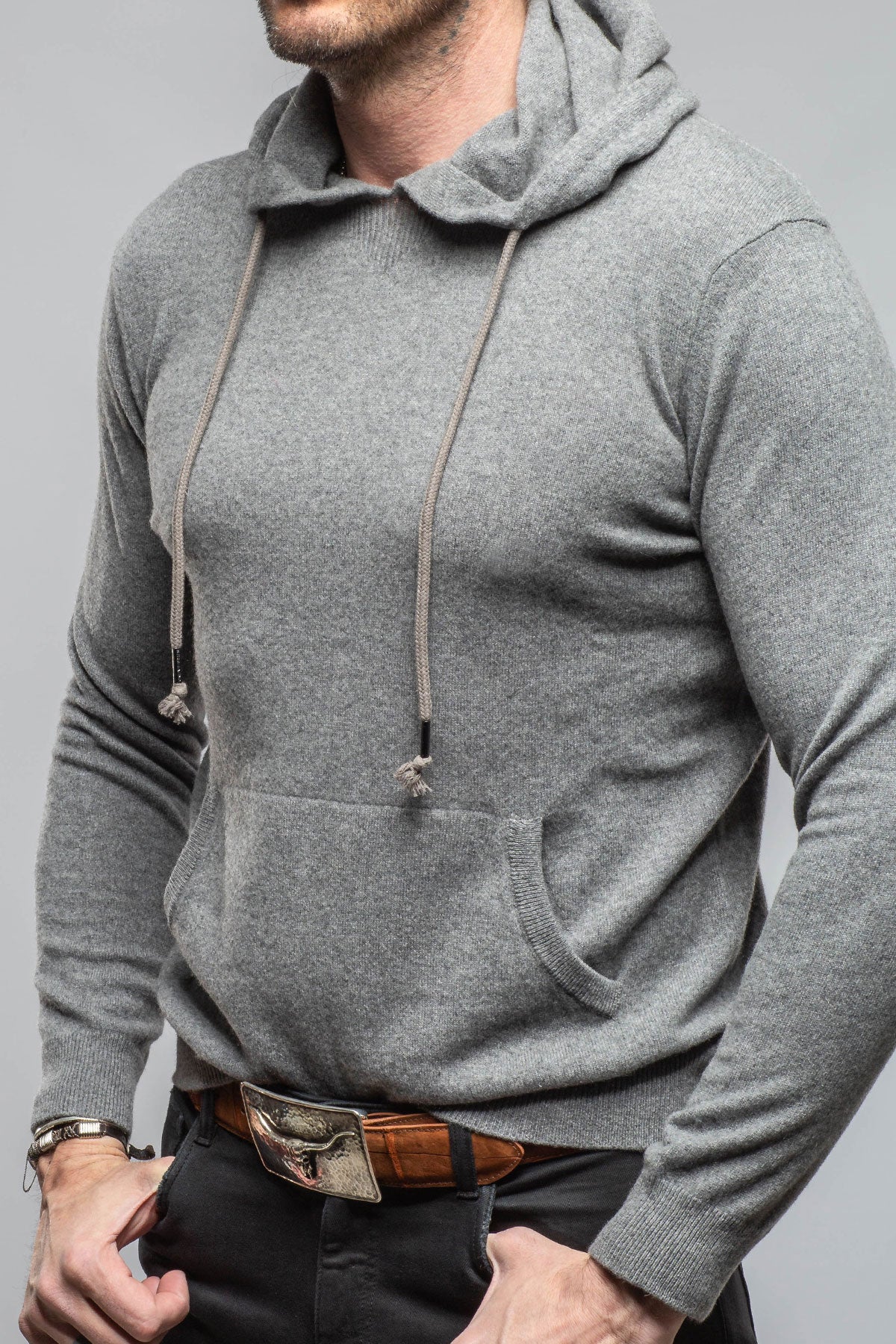 Stile Latino Florio II Cashmere Hoodie In Grey Mens - Sweaters