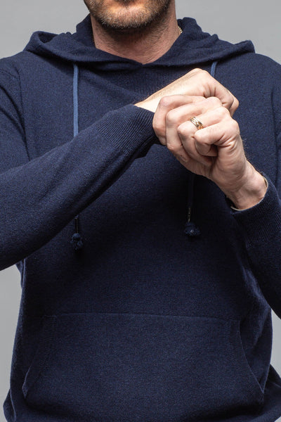Stile Latino Florio II Cashmere Hoodie In Navy Mens - Sweaters