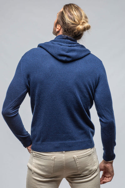 Florio II Cashmere Hoodie In Navy | Mens - Sweaters | Stile Latino