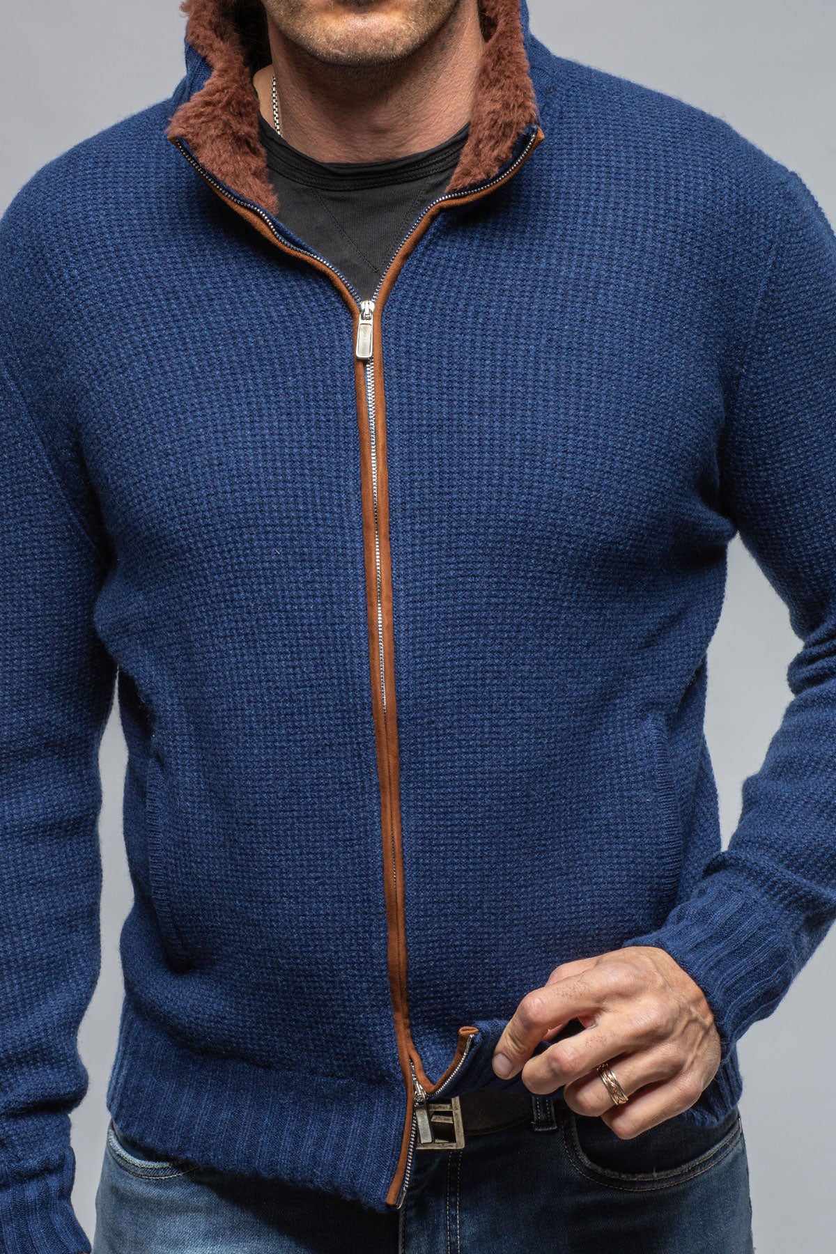 Stile Latino Golis Cashmere Zip Sweater Mens - Sweaters