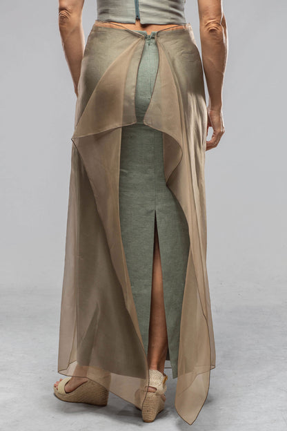 Adra Teal Linen Sheath Skirt | Ladies - Skirts | T.ba