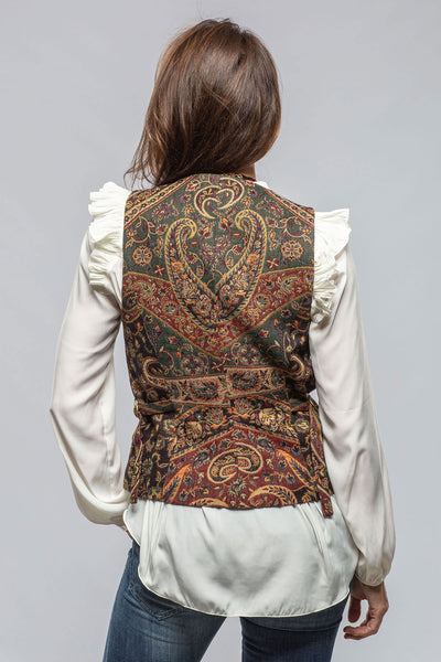 T.ba English Strap Vest In Black Paisley Jacquard Ladies - Tailored - Vests