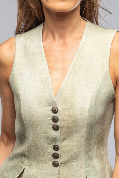 T.ba Georgina Linen Vest In Sage Ladies - Tailored - Vests