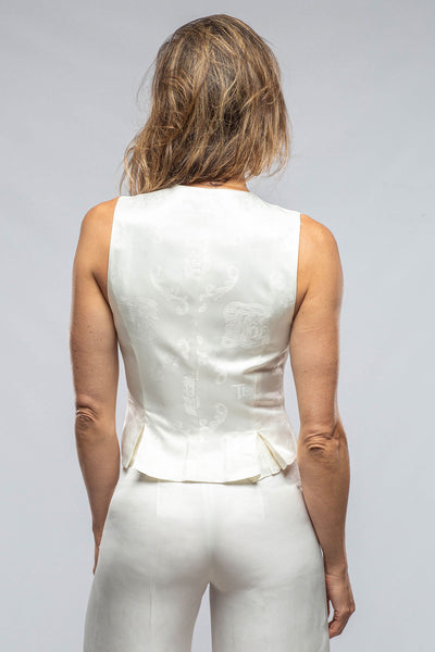 Georgina Sharkskin Vest In White | Ladies - Tailored - Vests | T.ba