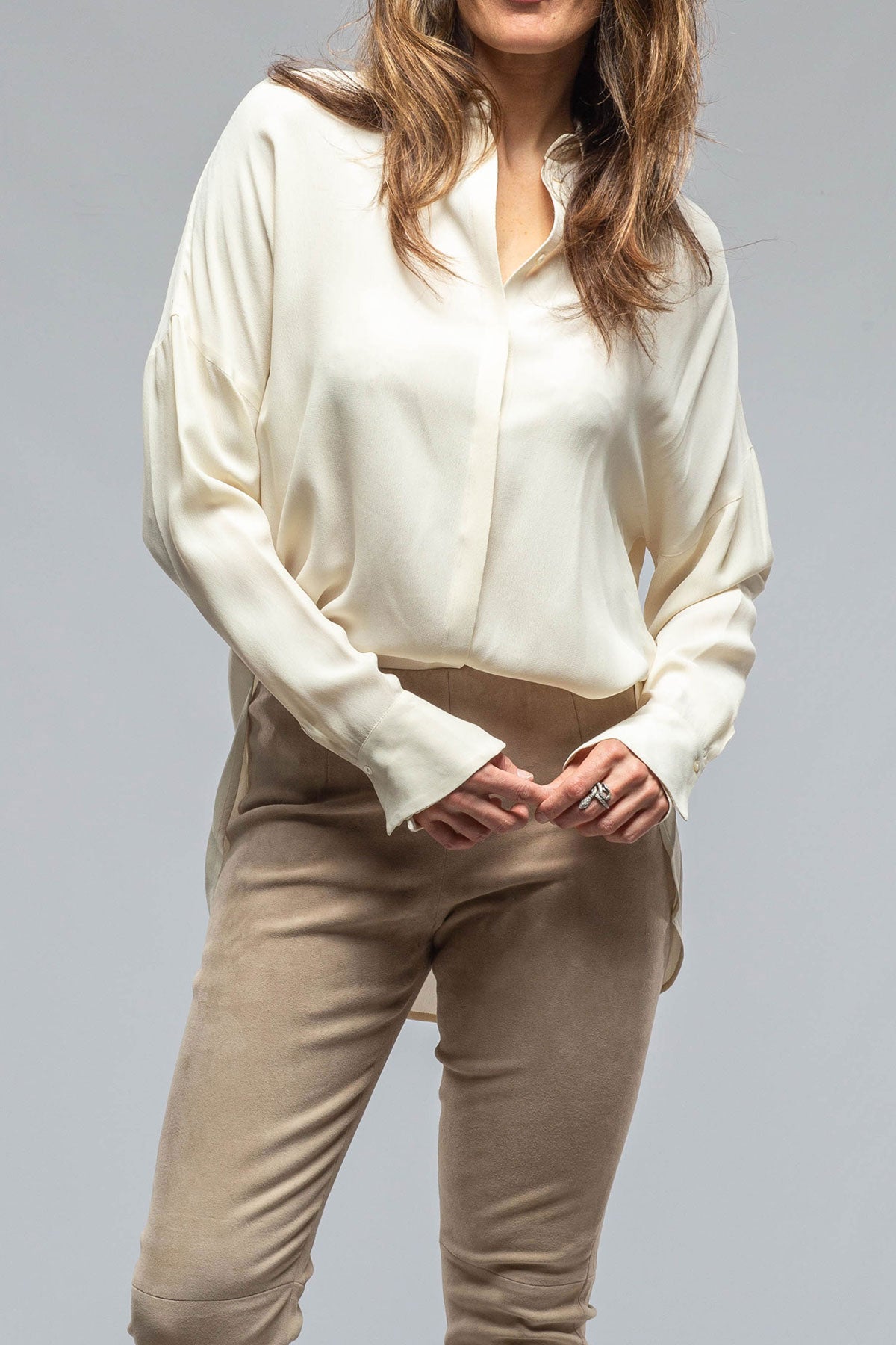 T.ba Jazz Crepe Shirt In Beige Ladies - Blouses