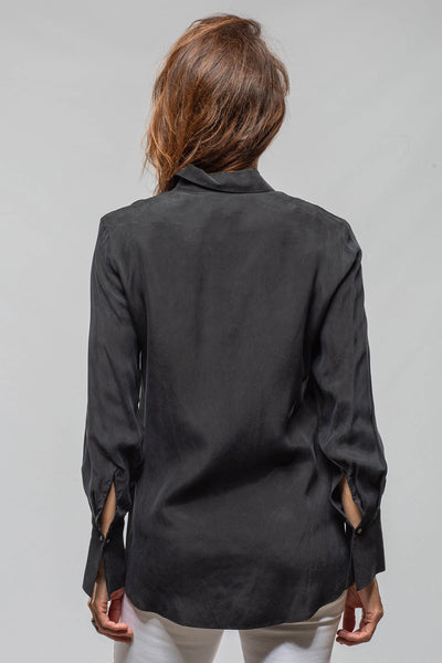Rania Cupro Blouse In Black | Ladies - Blouses | T.ba