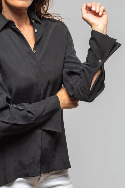 Rania Cupro Blouse In Black | Ladies - Blouses | T.ba