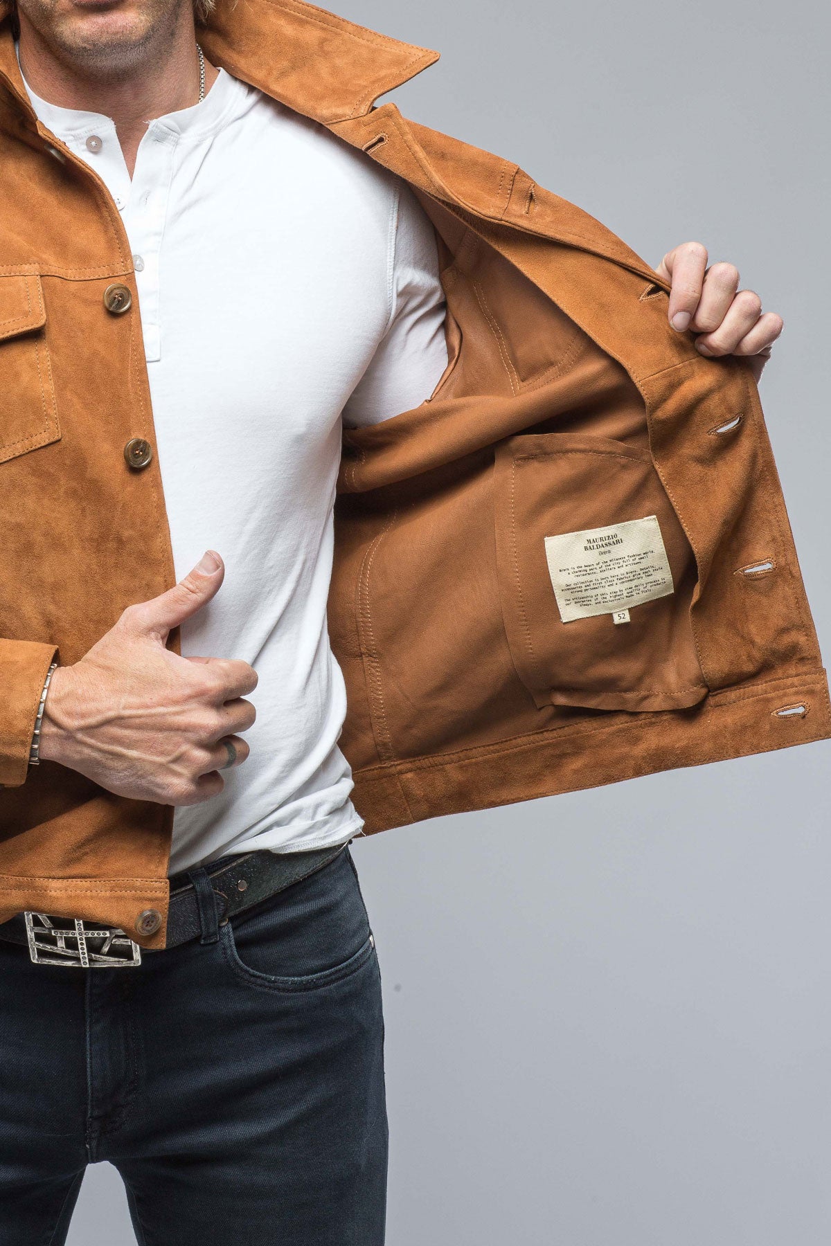 River Suede Trucker Jacket | Mens - Outerwear - Leather | Baldassari