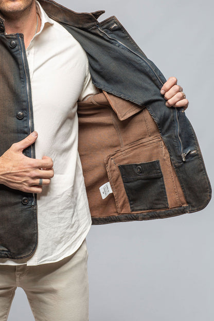 Buster Over-Dyed Denim Jacket In Ruggine | Mens - Outerwear - Overshirts | Axel's Premium Denim
