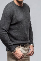 Henry Crew Neck Cashmere Sweater In Charcoal | Mens - Sweaters | Avant Toi