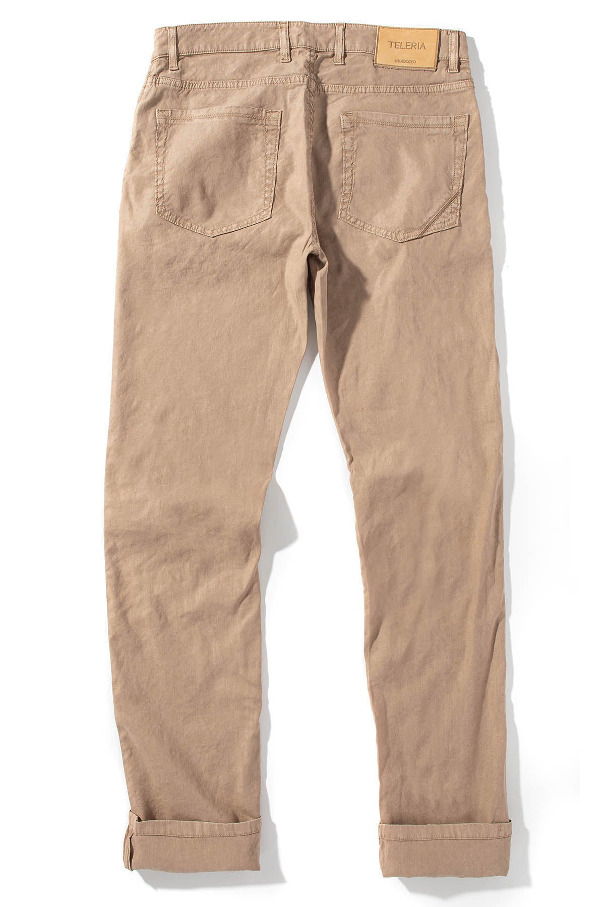 Teleria Zed Barbados 5-Pocket Stretch Linen In Beige Mens - Pants - 5 Pocket
